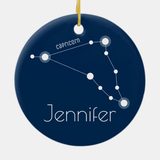 Gepersonaliseerd Capricorn Constellation Ornament (Achterkant)