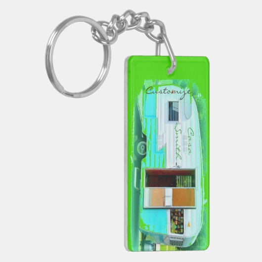 Gepersonaliseerd caravan camper casa sleutelhanger (Voorkant Links)