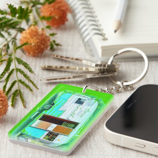 Gepersonaliseerd caravan camper casa sleutelhanger (Voorkant Rechts)