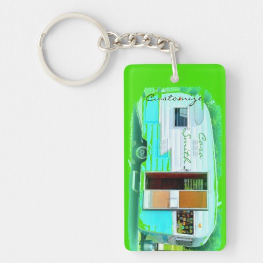 Gepersonaliseerd caravan camper casa sleutelhanger (Voorkant)