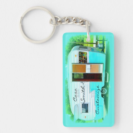 Gepersonaliseerd caravan camper casa sleutelhanger (Voorkant)