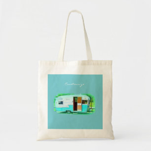 Gepersonaliseerd caravan camper tote bag