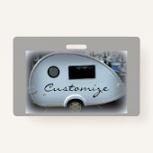 Gepersonaliseerd caravan teardrop camper badge (Voorkant)