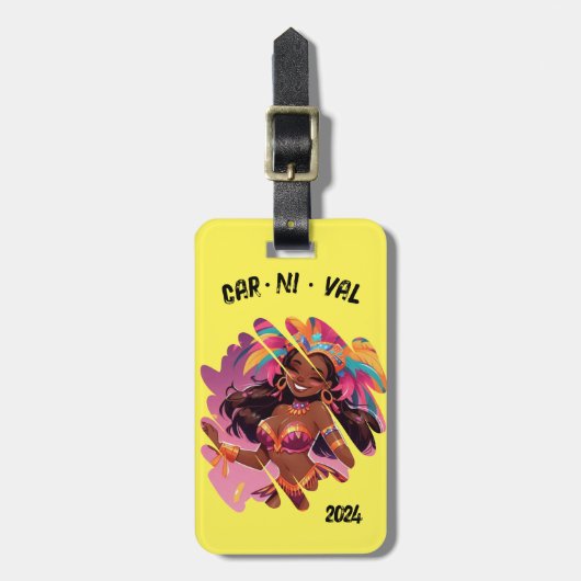 Gepersonaliseerd Carnaval Thema Bagagelabel (Voorkant verticaal)