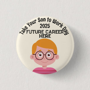 Gepersonaliseerd Carrière Neem het kind mee naar h Ronde Button 3,2 Cm