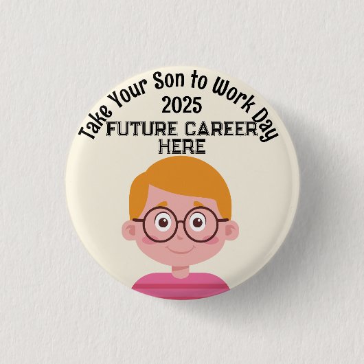 Gepersonaliseerd Carrière Neem het kind mee naar h Ronde Button 3,2 Cm (Voorkant)