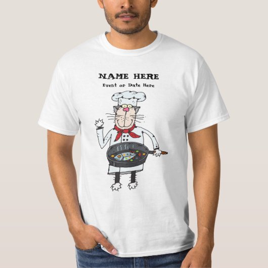Gepersonaliseerd Cartoon Chef T Shirt (Voorkant)