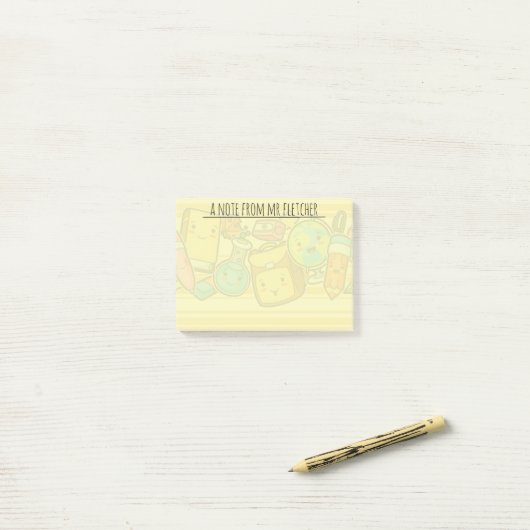 Gepersonaliseerd Cartoon schoolpatroon Post-it® Notes (Op bureau)