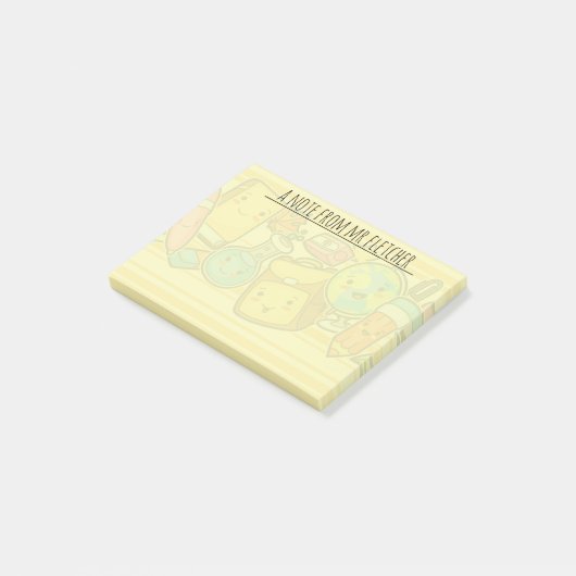 Gepersonaliseerd Cartoon schoolpatroon Post-it® Notes (Schuin)
