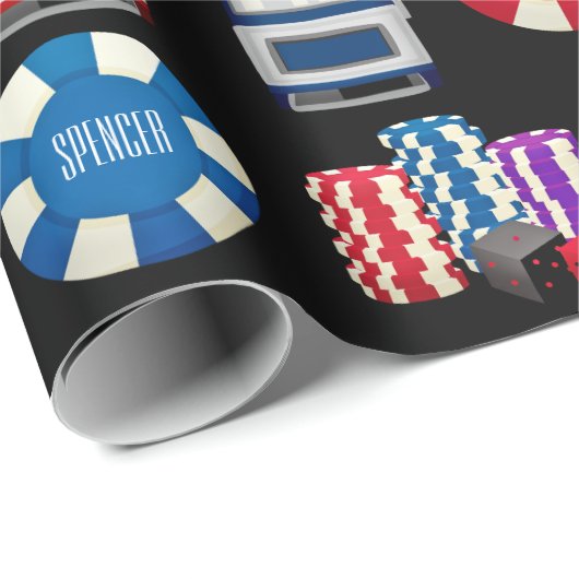 Gepersonaliseerd casino cadeaupapier (Rol Hoek)