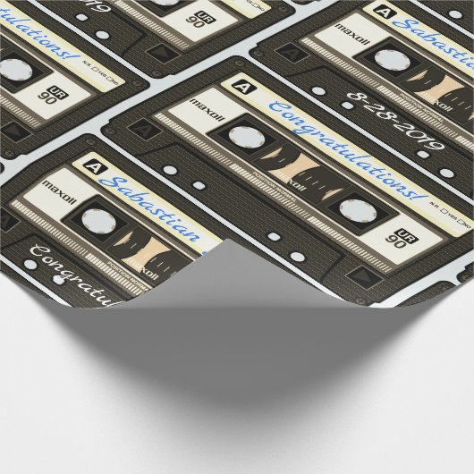 Gepersonaliseerd Cassette Mixtapenaam, Omschrijvin Cadeaupapier (Hoek)