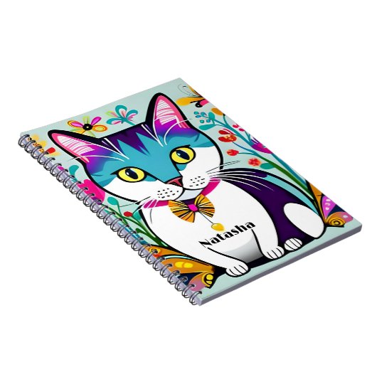 Gepersonaliseerd Cat Design Notitieboek voor katte (Rechterzijde)