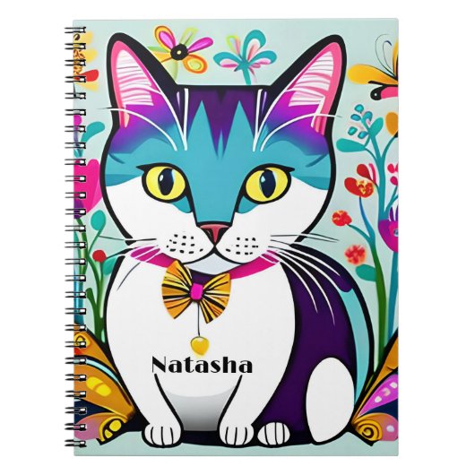 Gepersonaliseerd Cat Design Notitieboek voor katte (Voorkant)