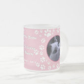Gepersonaliseerd Cat Memorial Mok Paw Prints Roze (Voorkant rechts)