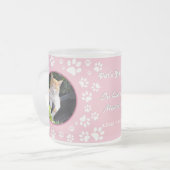 Gepersonaliseerd Cat Memorial Mok Paw Prints Roze (Voorkant links)