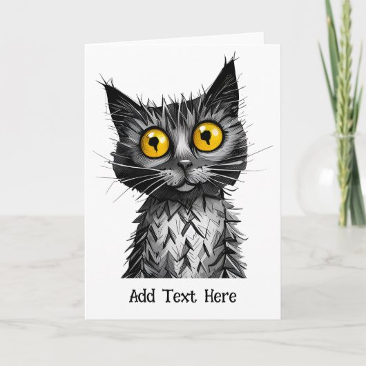 Gepersonaliseerd Cat Wenskaart Feestdagen Kaart (Voorkant)