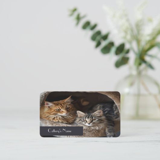 Gepersonaliseerd cattery Visitekaartje (Staand voorkant)