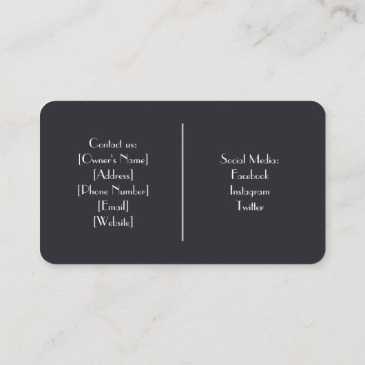 Gepersonaliseerd cattery Visitekaartje (Achterkant)