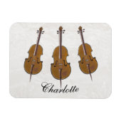 Gepersonaliseerd cello trio cadeau magneet (Horizontaal)