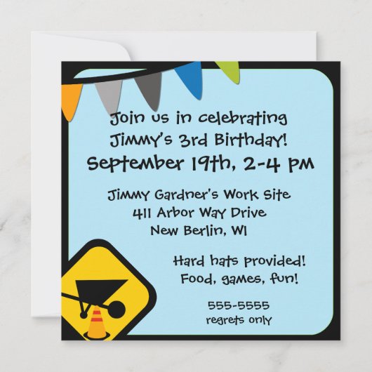 Gepersonaliseerd Cement Mixers Verjaardag Kaart (Achterkant)