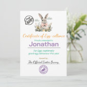 Gepersonaliseerd certificaat voor paaseieren van k kaart (Staand voorkant)