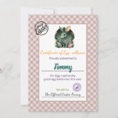 Gepersonaliseerd certificaat voor paaseieren van k kaart (Voorkant)