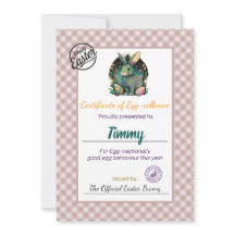 Gepersonaliseerd certificaat voor paaseieren van k