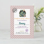 Gepersonaliseerd certificaat voor paaseieren van k kaart (Staand voorkant)