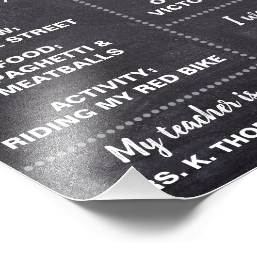 Gepersonaliseerd | Chalkboard Eerste dag van het s Foto Afdruk (Hoek)