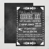 Gepersonaliseerd Chalkboard Roaring 20s Partij Kaart (Voorkant / Achterkant)