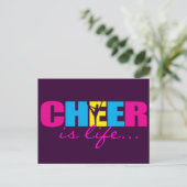 Gepersonaliseerd Cheer Cheerlead Paars Briefkaart (Staand voorkant)