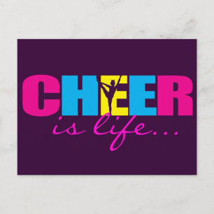 Gepersonaliseerd Cheer Cheerlead Paars Briefkaart
