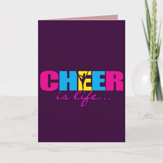 Gepersonaliseerd Cheer Cheerlead Paars Kaart (Voorkant)