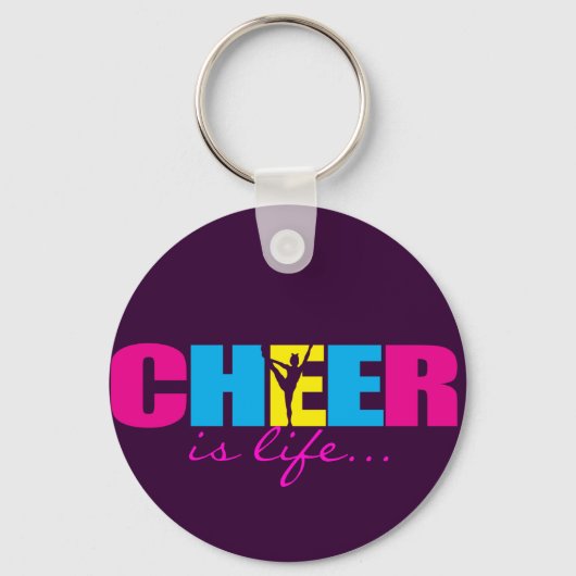 Gepersonaliseerd Cheer Cheerlead Paars Sleutelhanger (Voorkant)