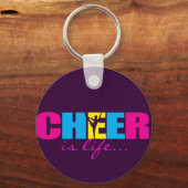 Gepersonaliseerd Cheer Cheerlead Paars Sleutelhanger (Voorkant)