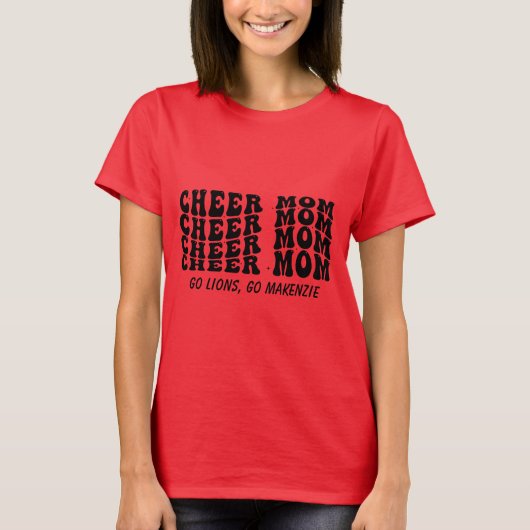 Gepersonaliseerd Cheer Mom T-shirt (Voorkant)