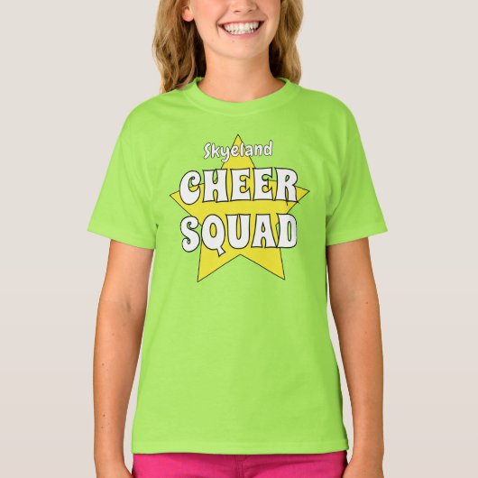 Gepersonaliseerd Cheer Squad Meisje T-shirt (Voorkant)