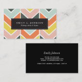 Gepersonaliseerd | Cheerful Chevron door Origami-P Visitekaartje (Voorkant / Achterkant)