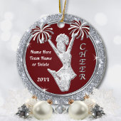 Gepersonaliseerd, Cheerleader Ornament, Cheer Favo Keramisch Ornament