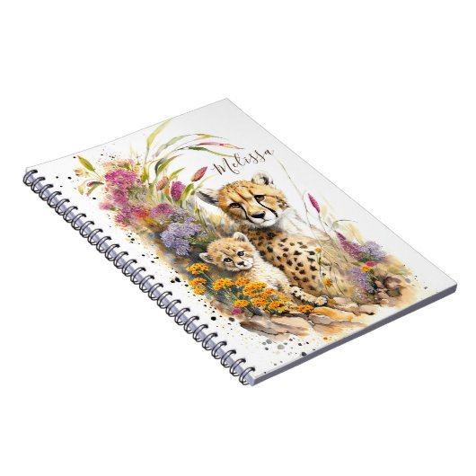 Gepersonaliseerd Cheetah School Kantoor Gift Notitieboek (Rechterzijde)