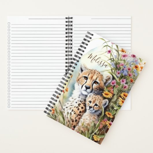 Gepersonaliseerd Cheetah School Kantoor Gift Notitieboek (Binnen)