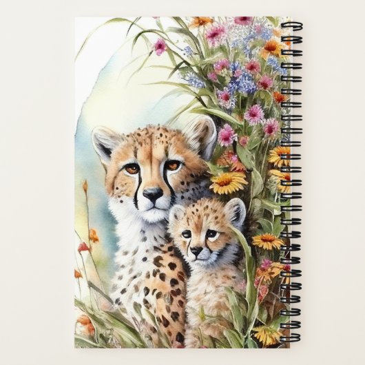 Gepersonaliseerd Cheetah School Kantoor Gift Notitieboek (Achterkant)