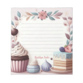 Gepersonaliseerd Chef Pastel Desserts Notitieblok (Voorkant)