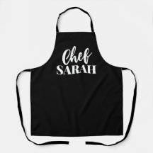 Gepersonaliseerd Chef Schort | Modern Elegant Zwar