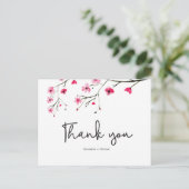 Gepersonaliseerd | Cherry Blossom | Huwelijk Dank  Briefkaart (Staand voorkant)