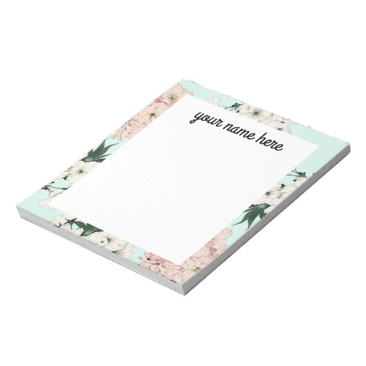 Gepersonaliseerd Cherry Blossom Notitieblok (Linkerzijde)
