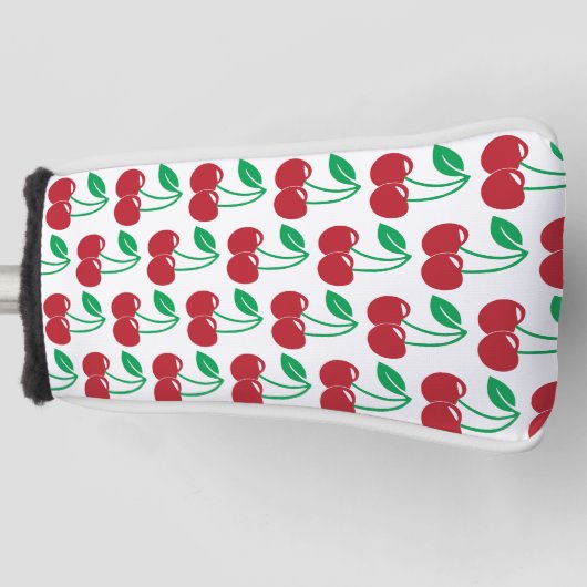 Gepersonaliseerd Cherry Pattern Golf Putter Hoesje Golfheadcover (Voorkant)