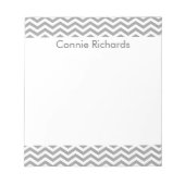Gepersonaliseerd Chevron-Notitieblok - grijs Notitieblok (Voorkant)