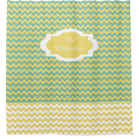Gepersonaliseerd Chevron Stripe Shower Curtain Douchegordijn (Voorkant)