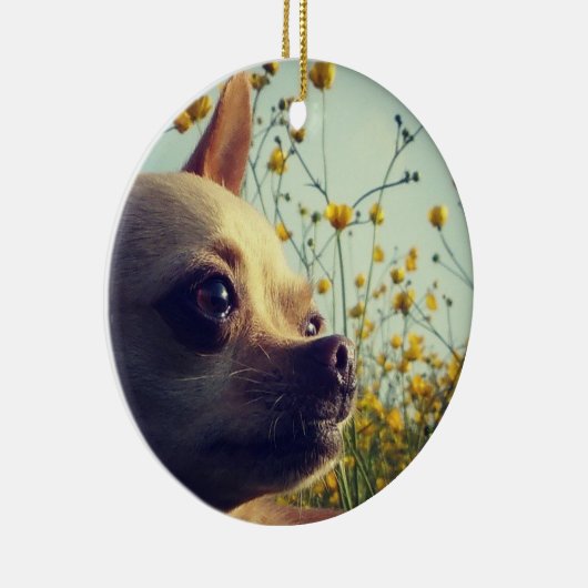 Gepersonaliseerd chihuahua dubbelzijdig keramisch ornament (Rechts)